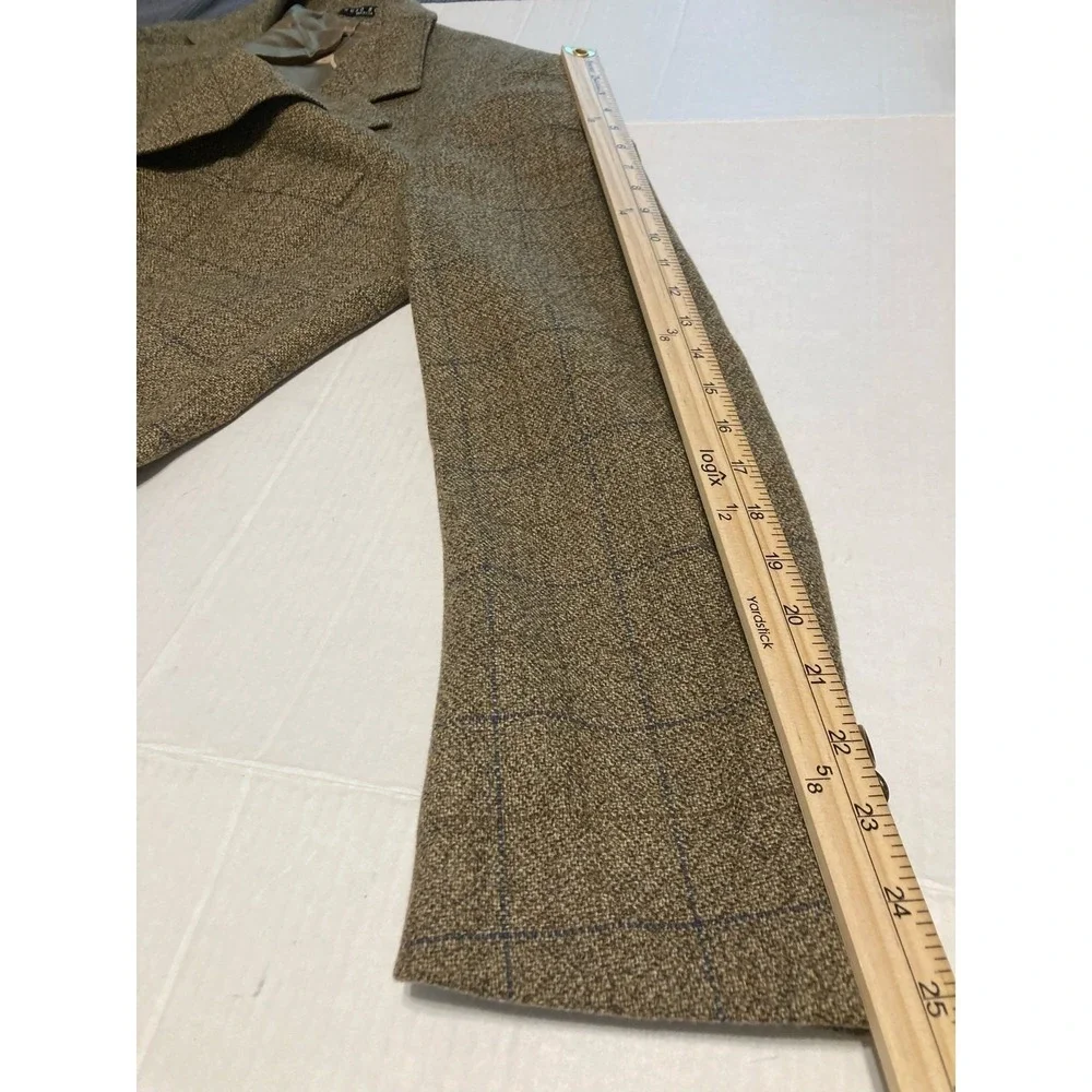 Hugo Boss‎ Einstein Blazer Sport Coat Cashmere Wool 40L Brown Beige Check